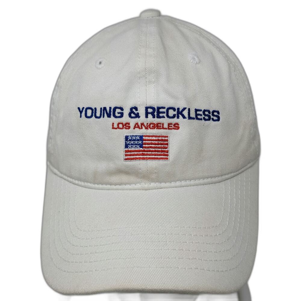 Young & Reckless Baseball Cap White One Size American Flag Los Angeles Hat